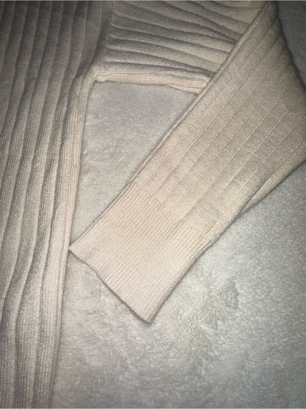 Cream Ribbed Cardigan with Heart Buttons - Picture 7 of 7